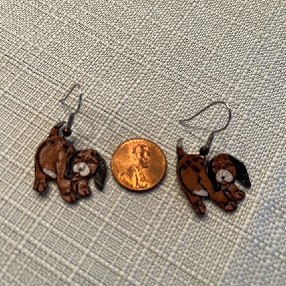 Dog Earrings lightweight leather - Picture 3 of 7